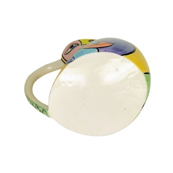 Vintage Larca Gallery Fine Art Hand Painted Abstract Faces Coffee Teapot Signed - Picture 6 of 14